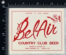 Bel-Air Country Club Beer Label