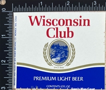 Wisconsin Club Beer Label