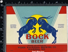 Weber Waukesha Bock Beer IRTP Label