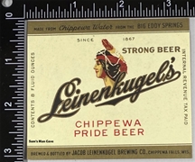 Leinenkugel's Chippewa Pride Strong Beer IRTP Label