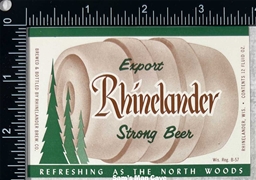 Rhinelander Export Strong Beer Label