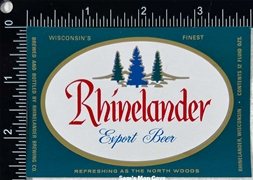 Rhinelander Export Beer Label