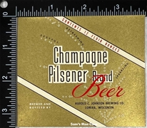 Champagne Pilsener Brand Beer Label