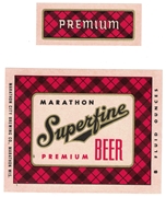 Marathon Superfine Premium Beer Label with neck label