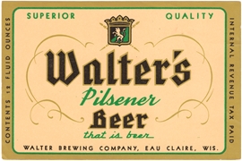 Walter's Pilsener Beer IRTP Label