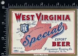 West Virginia Special Export Beer Label