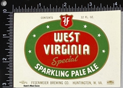 West Virginia Special Sparkling Ale Beer Label