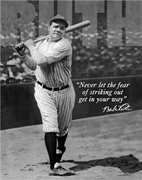 Babe Ruth No Fear Metal Sign