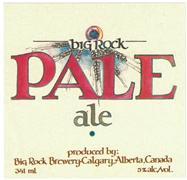 Big Rock Pale Ale Biere Beer Label