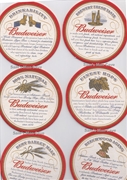 Budweiser Ingredients Beer Coasters Set of Six