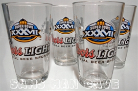 Coors Light Super Bowl XXXVII Pint Glass Set of Four