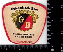 Griesedieck Bros. Beer Coaster