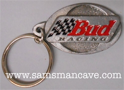 Budweiser Racing Pewter Keychain