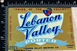 Lebanon Valley Porter IRTP Label