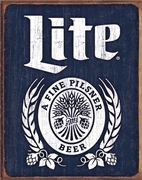 Miller Lite Bottle Logo Metal Sign