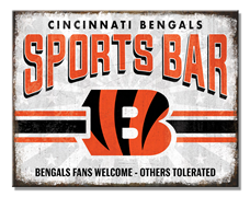 Cincinnati Bengals Sports Bar Metal Sign