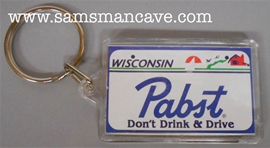 Pabst Wisconsin Plate Keychain