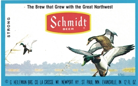 Schmidt Beer Outdoors Scene Set of 12 Beer Labels