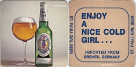 St Pauli Girl Beer Coaster