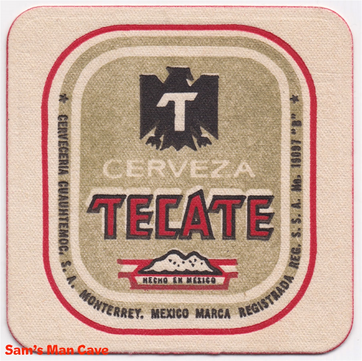 Tecate Beer Coaster