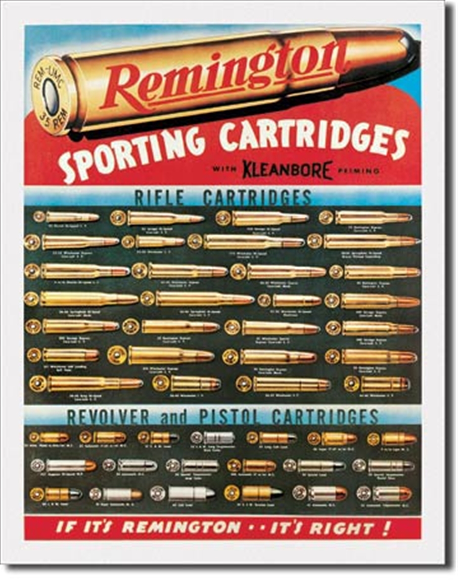 Remington Cartridges Metal Sign