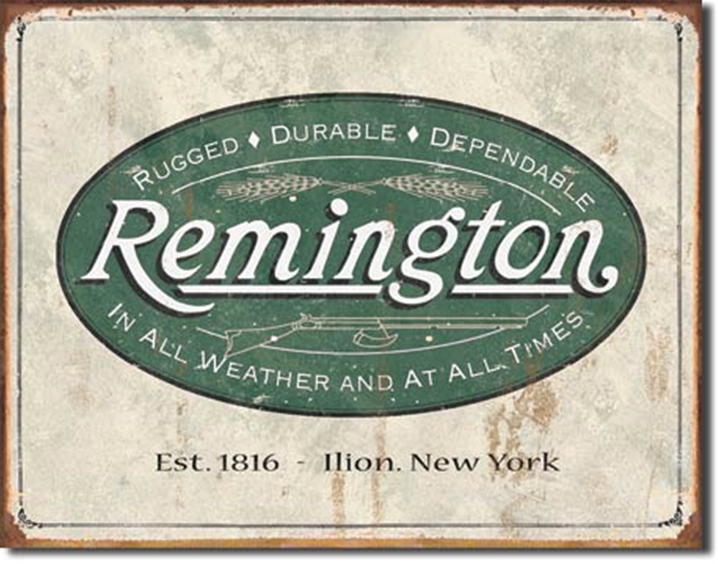 Remington Weathered Logo Metal Sign