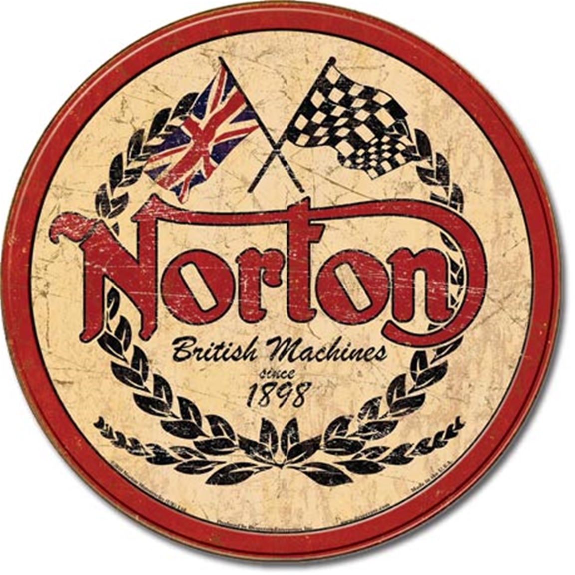 Norton Round Tin Sign