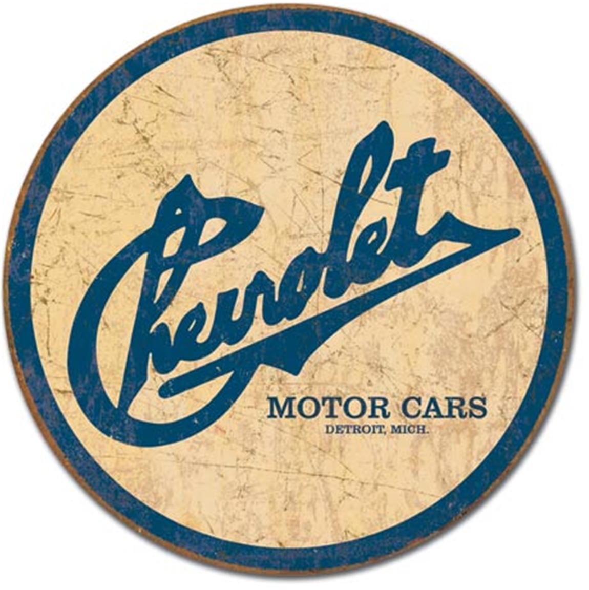 Chevrolet Historic Logo Round Tin Sign