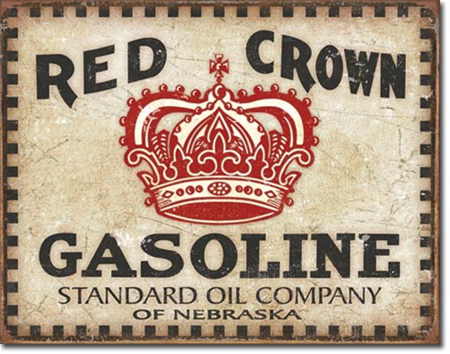 Red Crown Gasoline Metal Sign