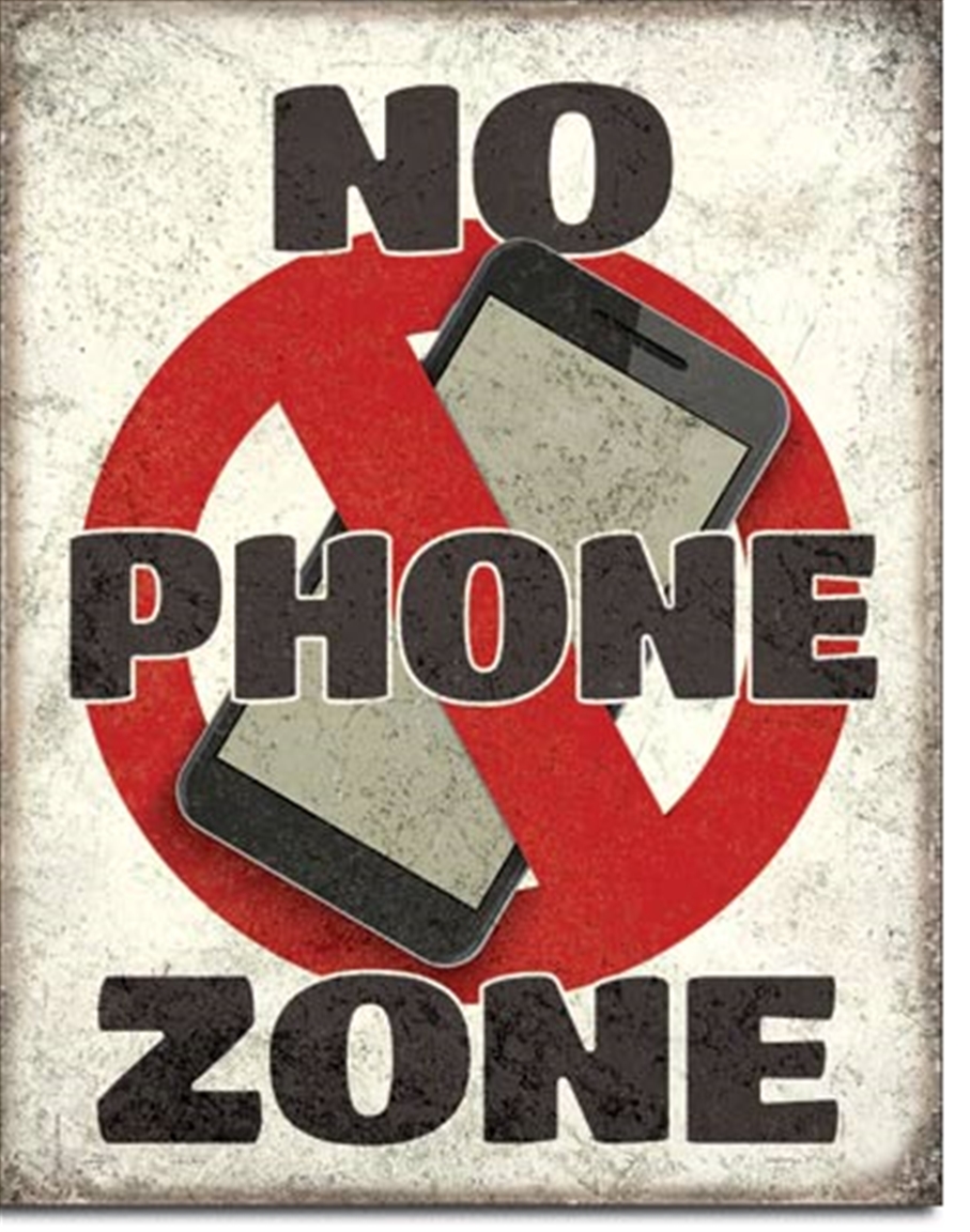 No Phone Zone Tin Sign
