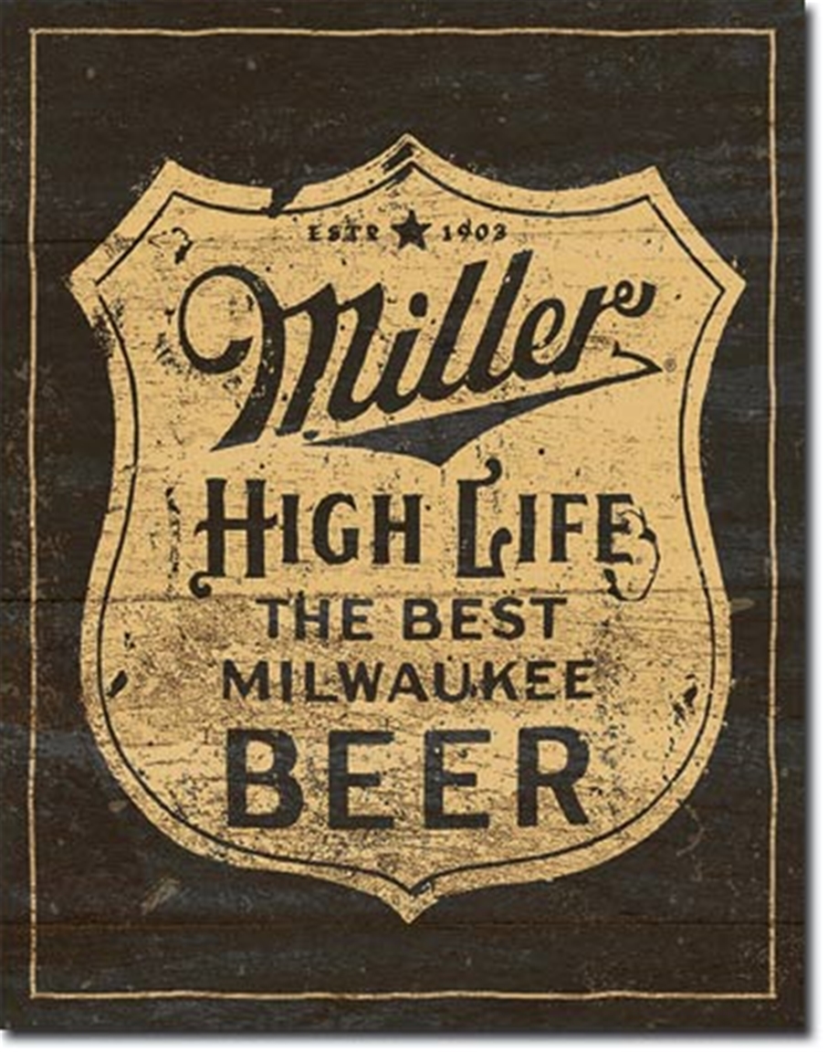 Miller Vintage Shield Tin Sign