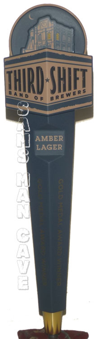 Third Shift Amber Lager Tap Handle