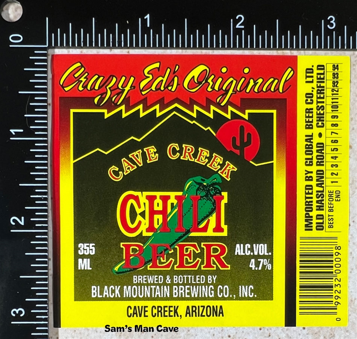 Crazy Ed's Original Cave Creek Chili Beer Label