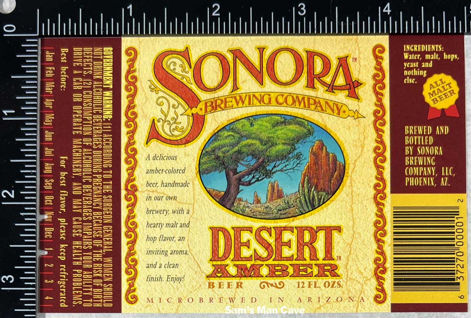 Sonora Desert Amber Beer Label