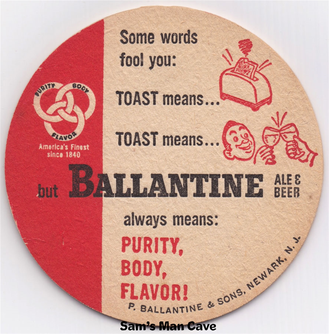 Ballantine Some Words Beer Coaster