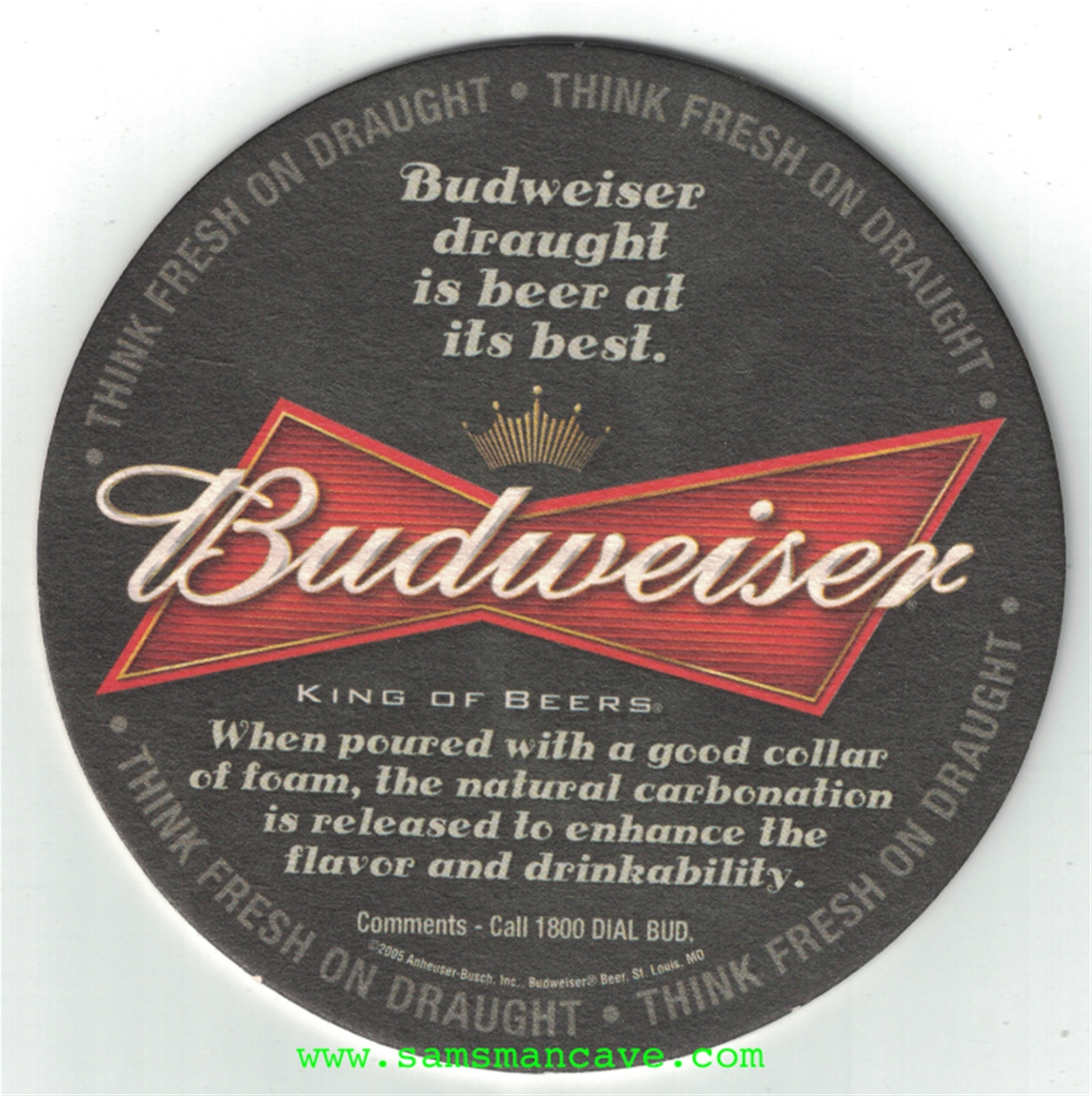 Budweiser Bowtie Beer Coaster