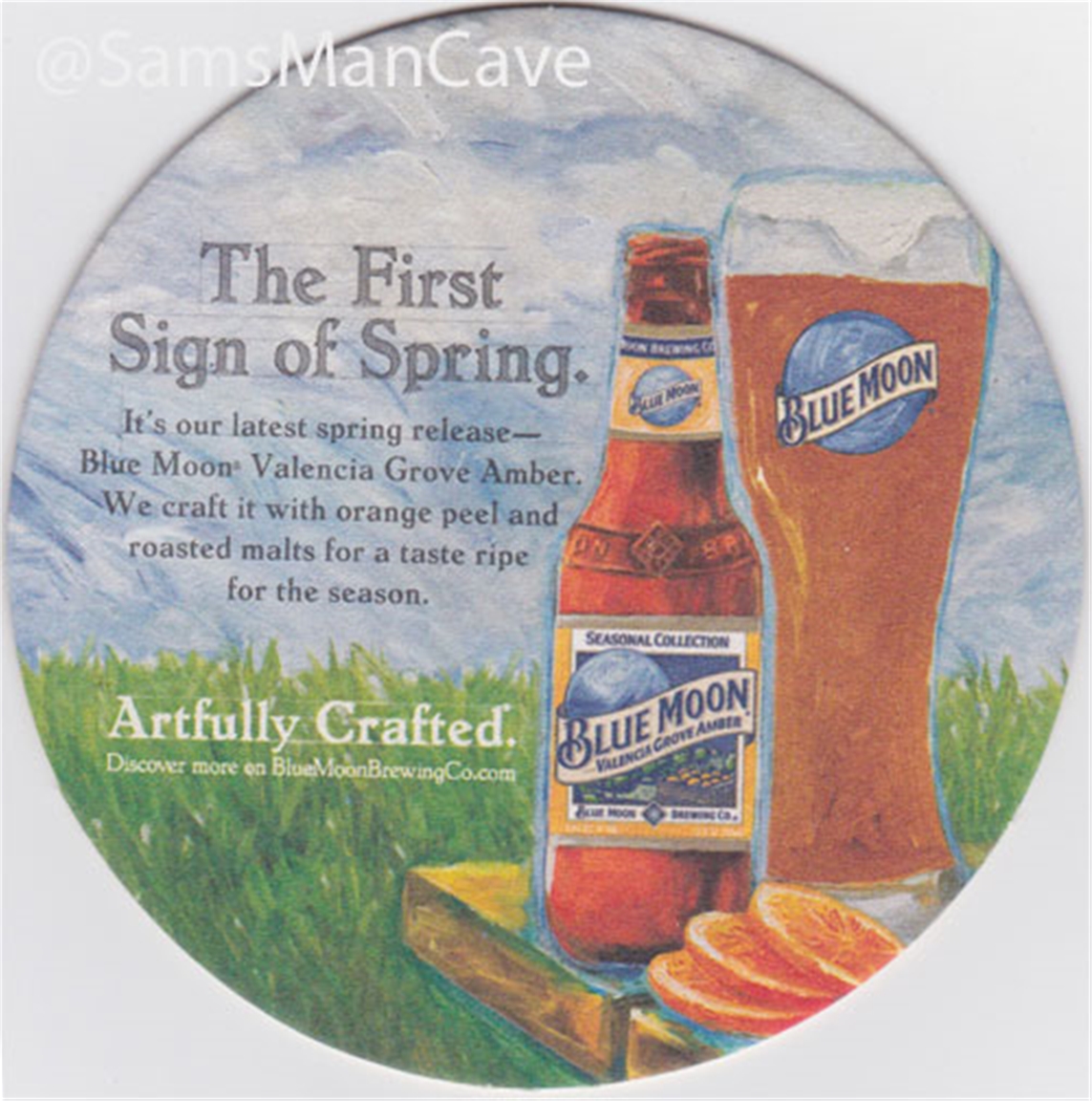 Blue Moon Valencia Grove Amber Beer Coaster