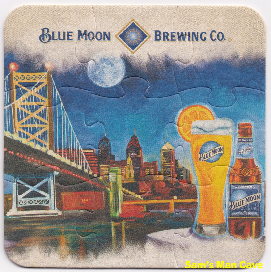 Blue Moon Puzzle Beer Coaster