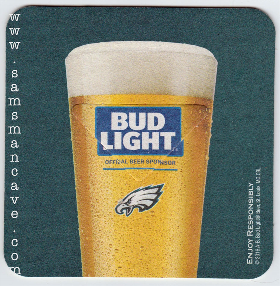 Bud Light Philadelphia Eagles Beer Coaster