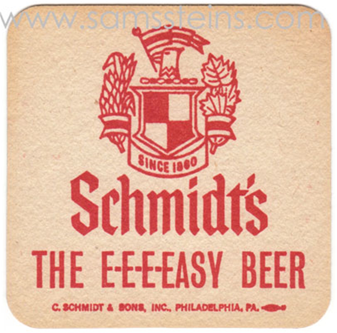 Schmidt's E-E-E-EASY Beer Coaster