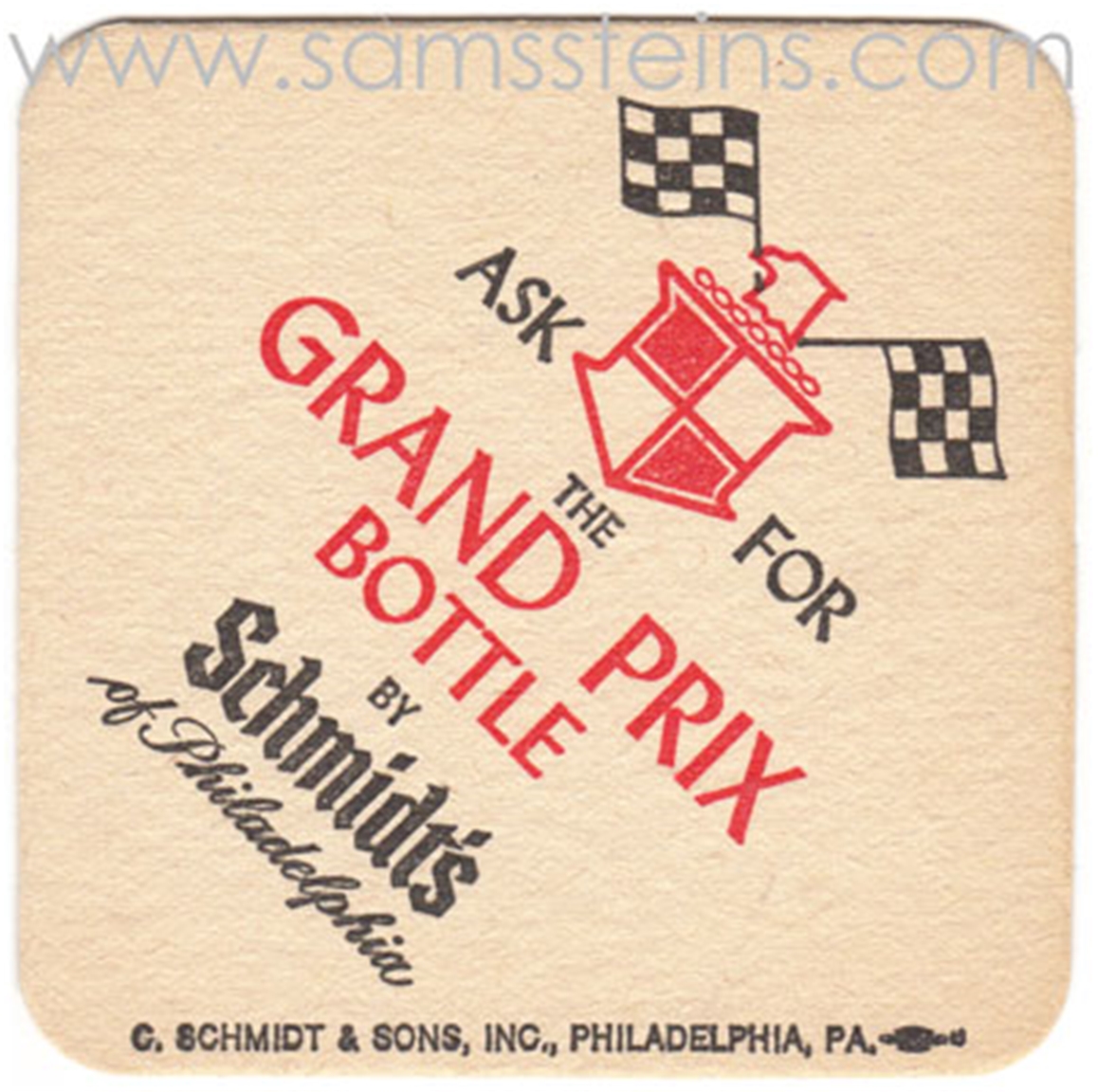 Schmidt's Grand Prix Beer Coaster