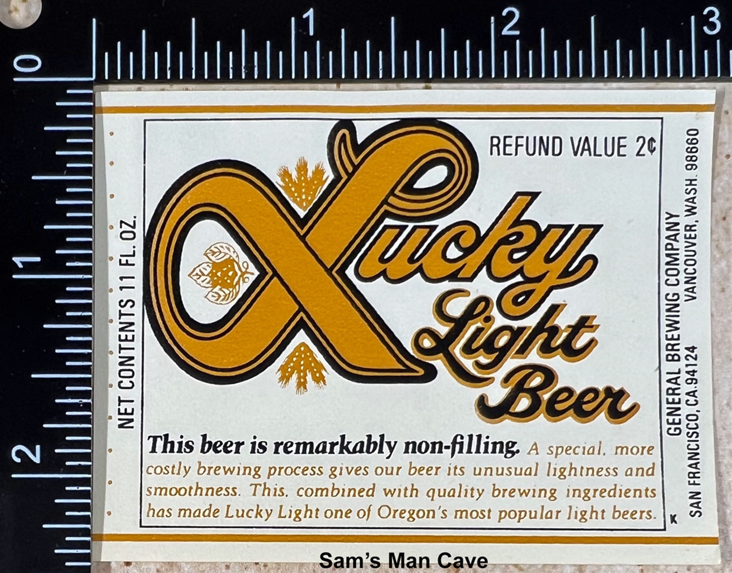 Lucky Lager Light Beer Label