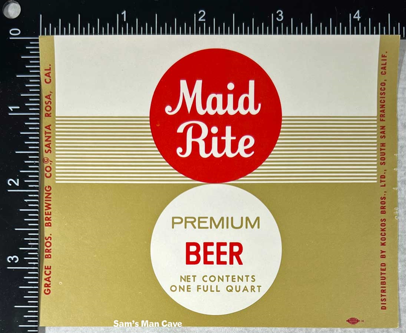Maid Rite Premium Beer Label