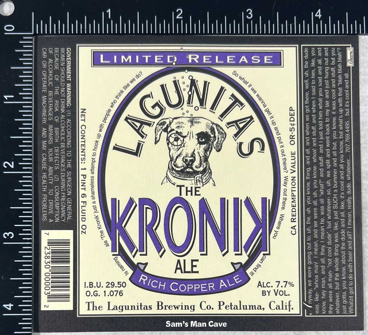 Lagunitas Kronik Ale Label