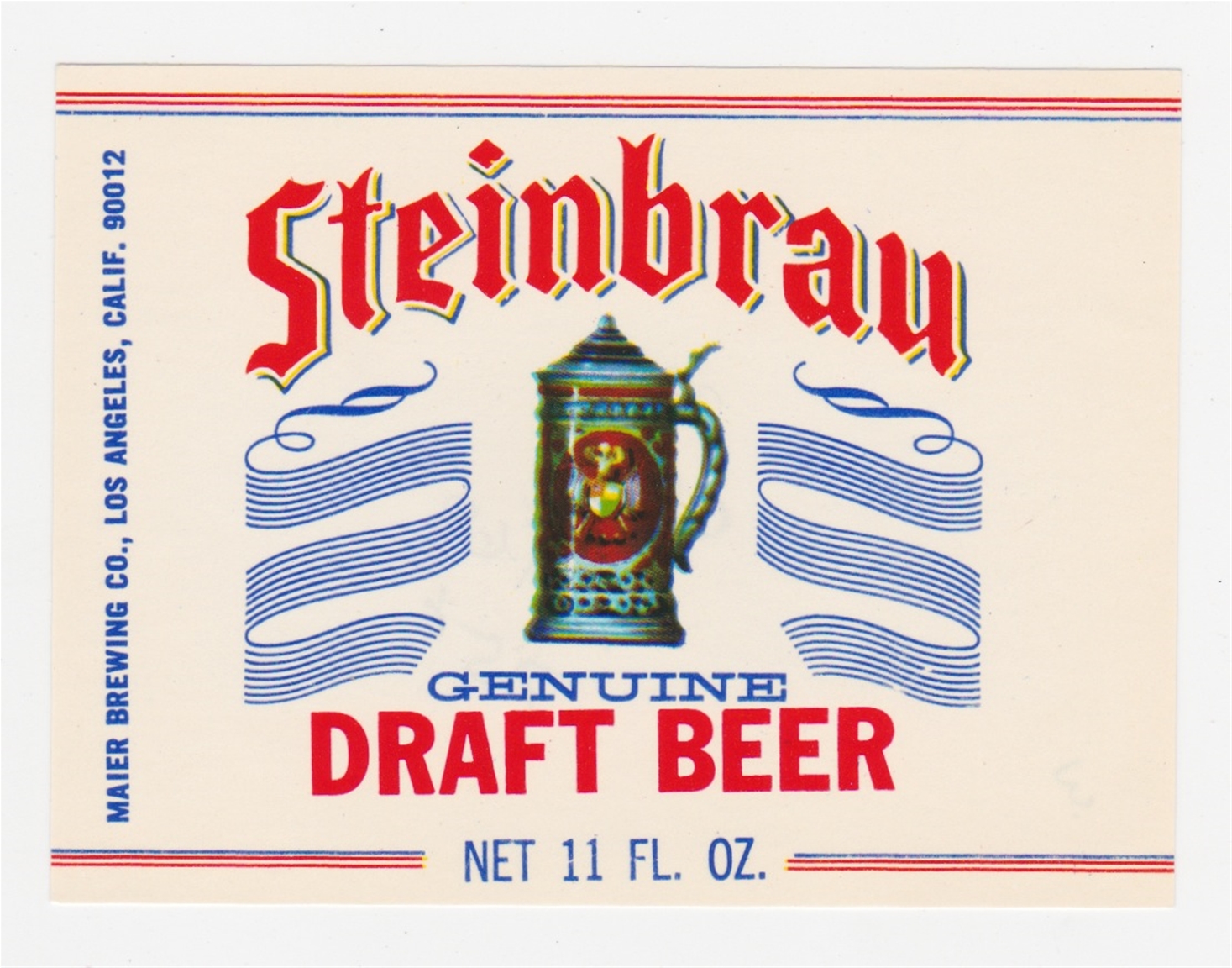 Steinbrau Genuine Draft Beer Label