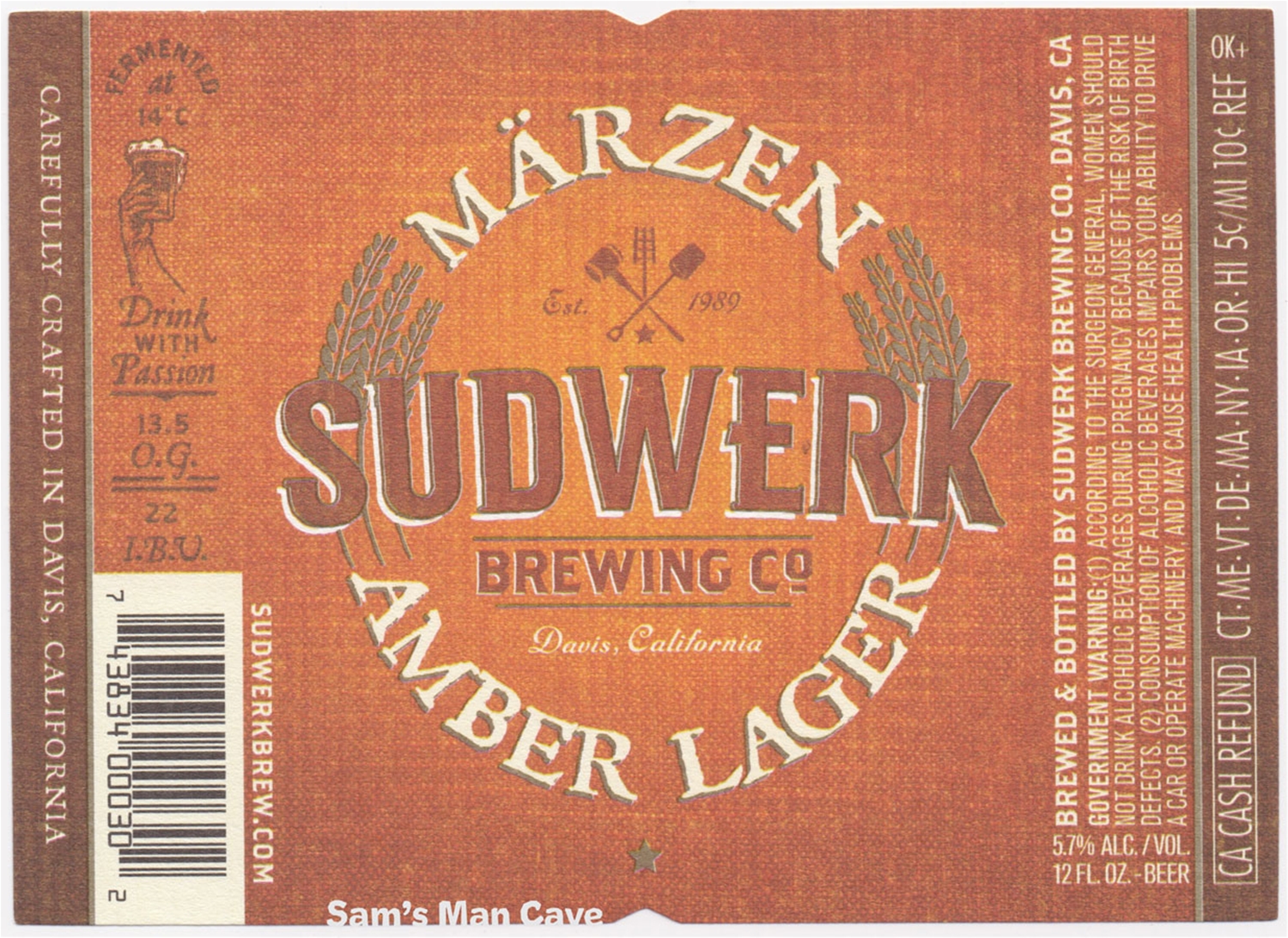 Sudwerk Marzen Amber Lager Label