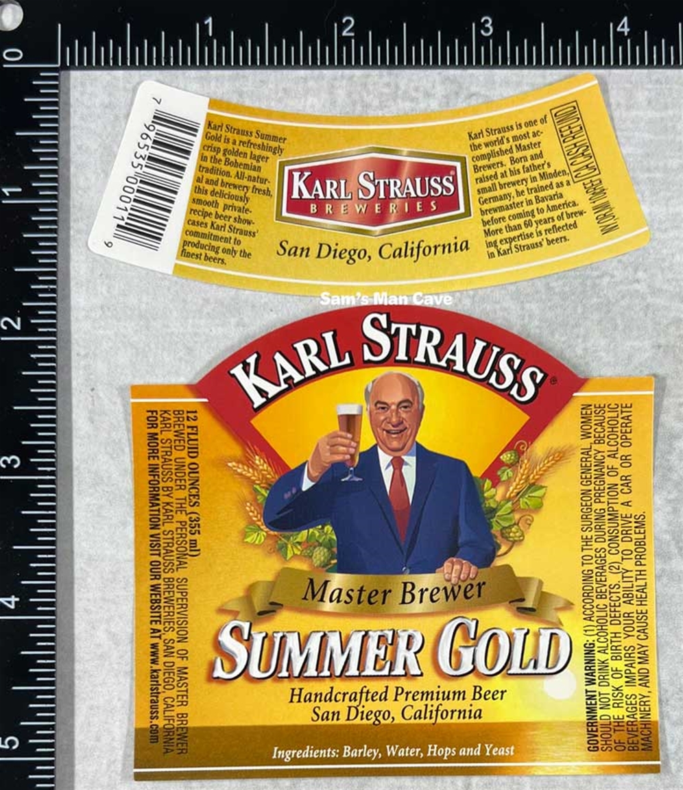 Karl Strauss Summer Gold Beer Label with neck