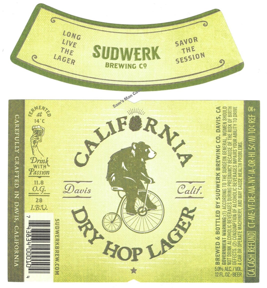 Sudwerk California Dry Hop Lager Label with neck