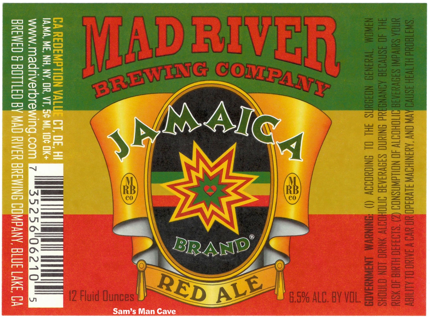 Mad River Jamaica Red Ale Label