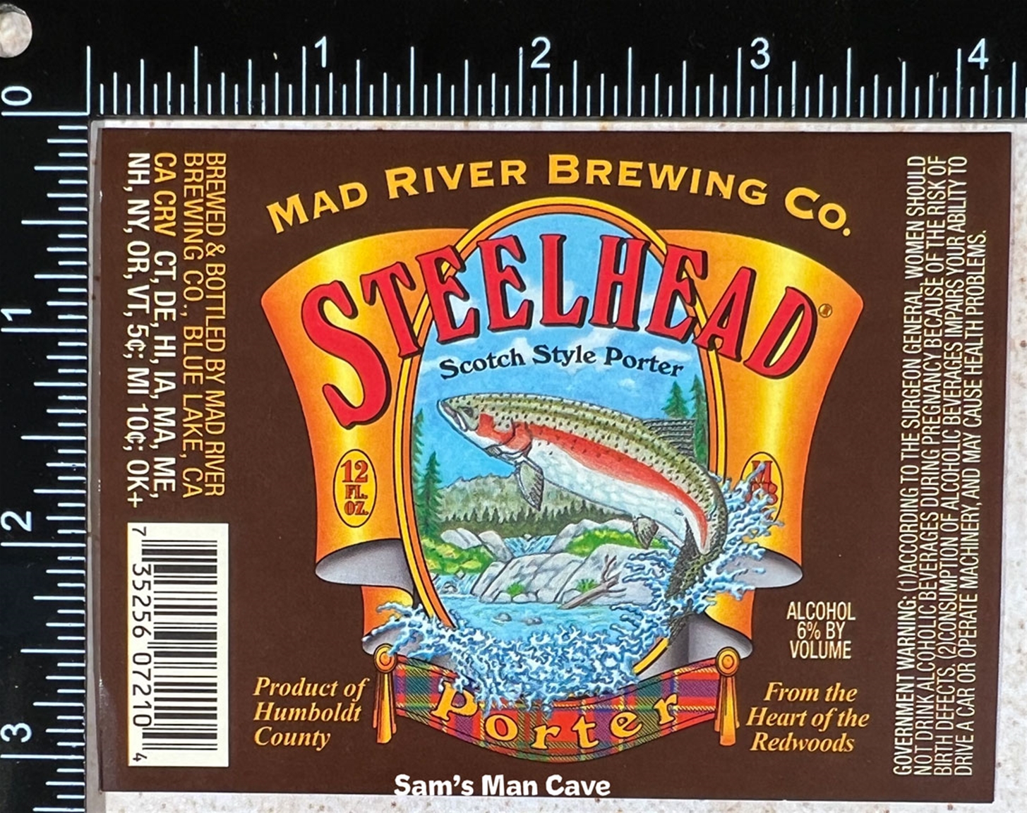 Mad River Steelhead Porter Label
